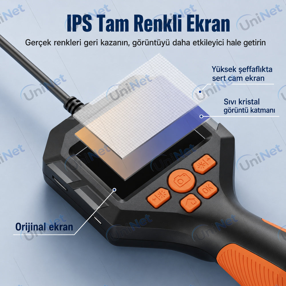 5 Metre Ekranlı 5.5mm Sert Kablo Endoskopi Yılan Kamera