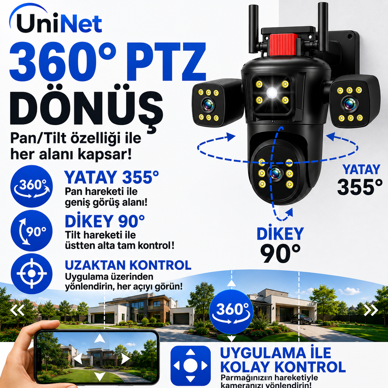Yoosee YS-25 Pro 8MP 4 Lens PTZ Wi-Fi Kamera