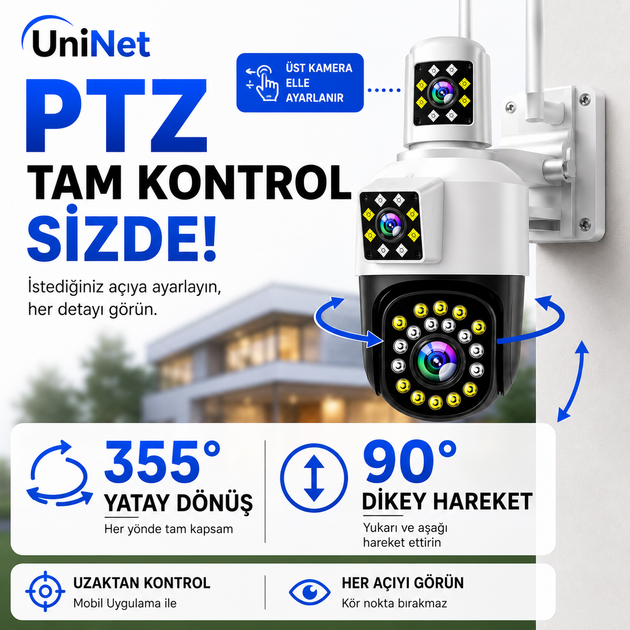 Yoosee YS-1010 5MP Çift Kameralı Wi-Fi Dış Mekan Kamera