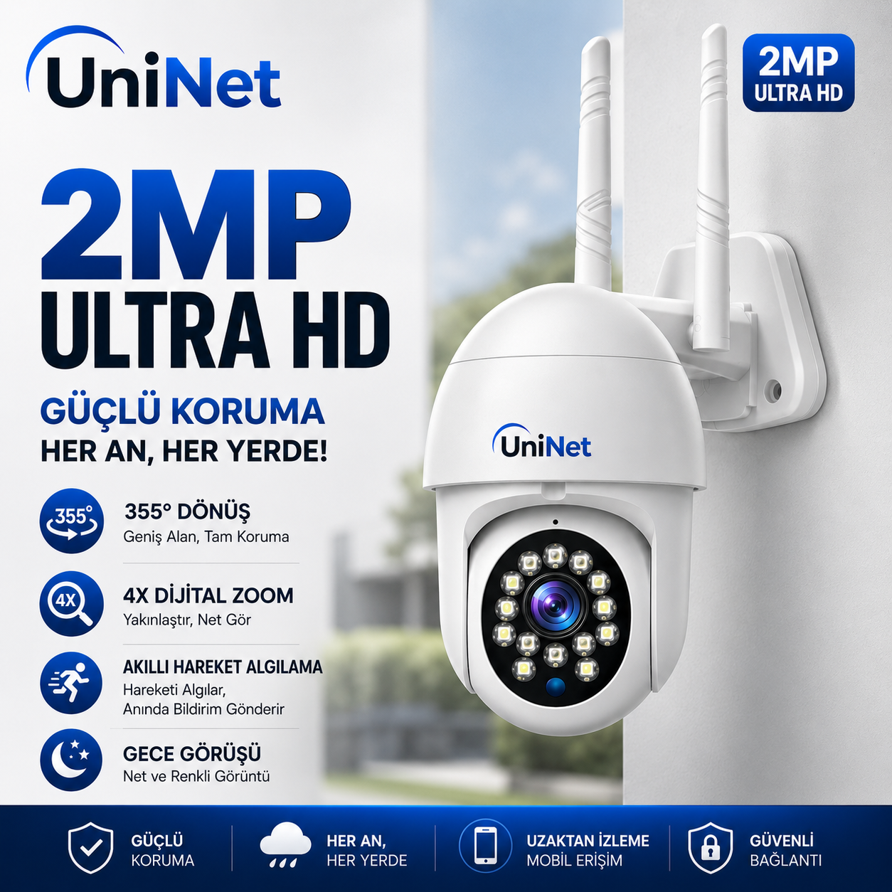 YS-10 2MP 1080P PTZ Wi-Fi Dış Mekan Kamera