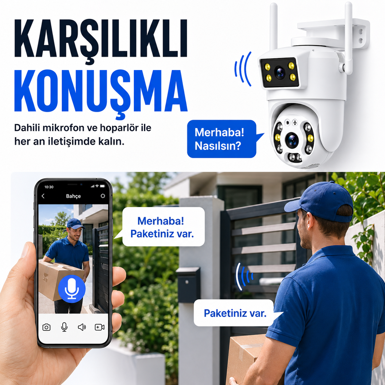 YS-10 Pro Max 4MP Çift Lens Wi-Fi Dış Mekan Kamera