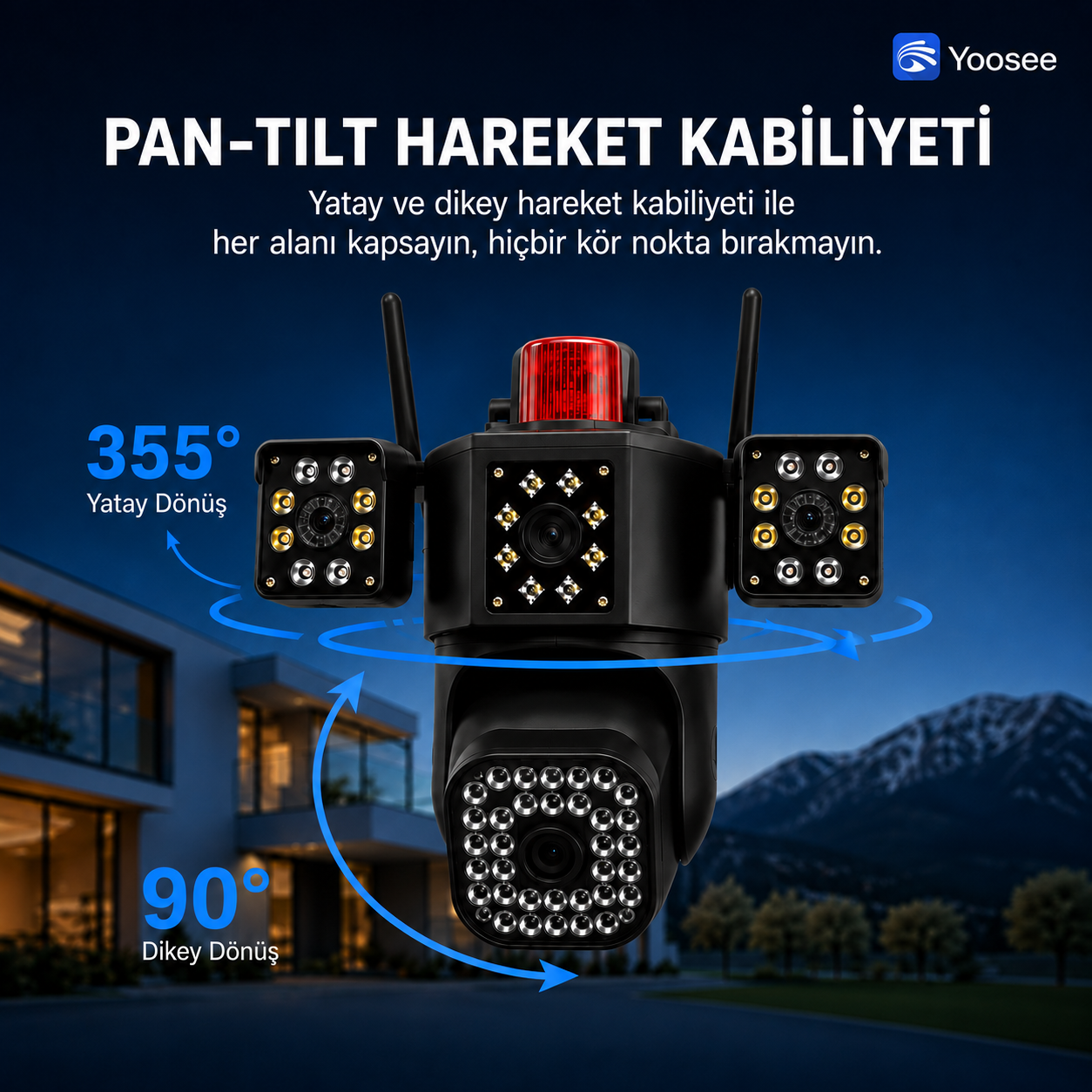 YS-SO42 4G 12V Çift Lens Dış Mekan Kamera