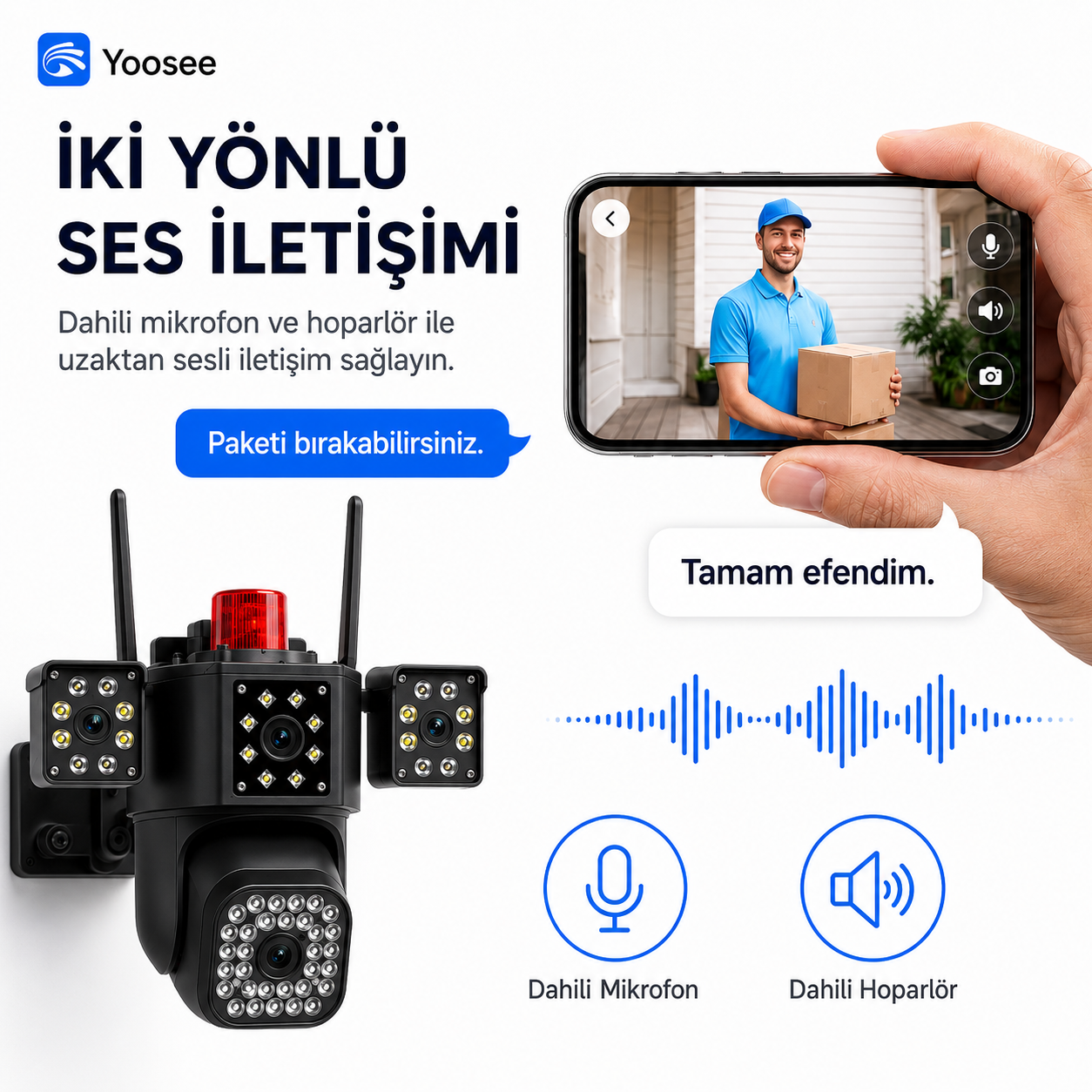 YS-SO42 4G 12V Çift Lens Dış Mekan Kamera