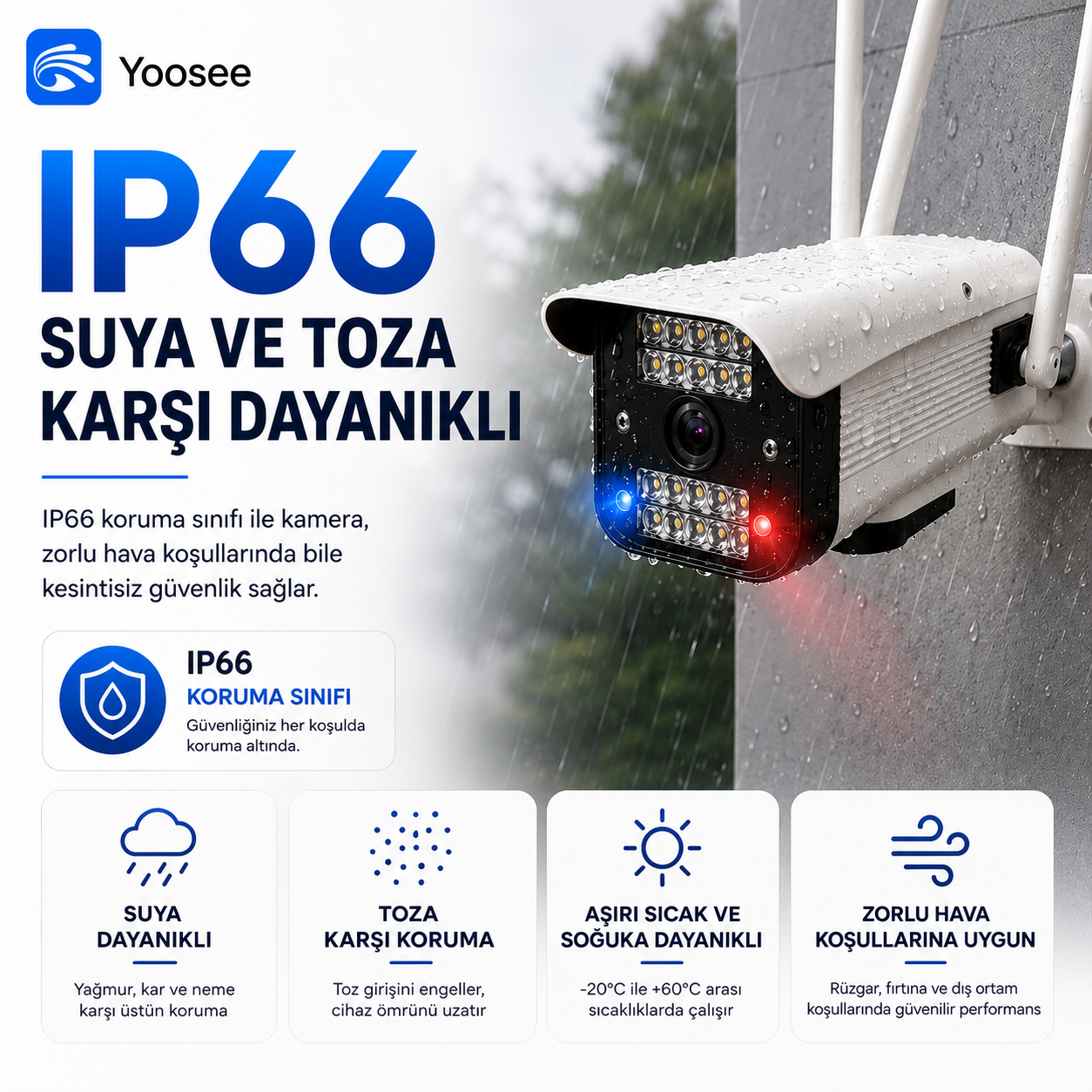 YS-04 2MP PTZ Polis Çakarlı Wi-Fi Dış Mekan Kamera