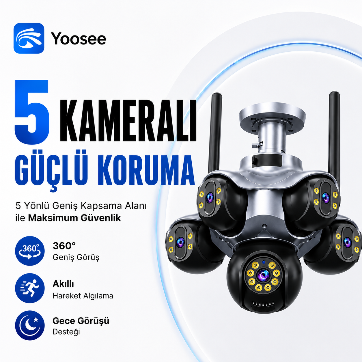 Yoosee YS-5K Pro 5 Kameralı Wi-Fi Dış Mekan Kamera