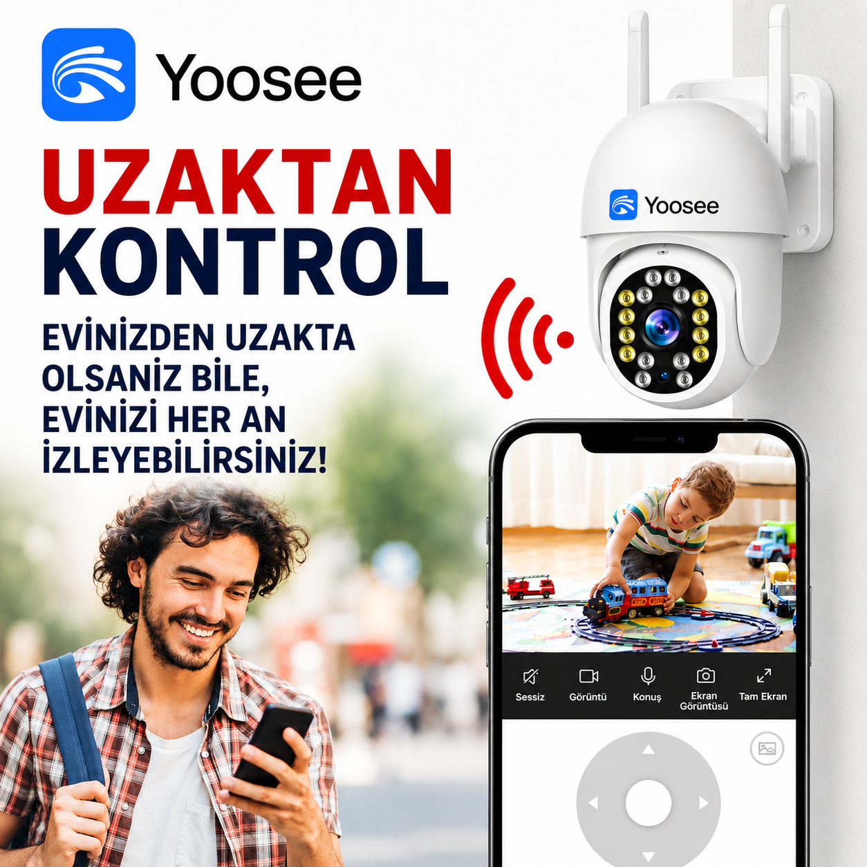 YS-10 2MP 1080P PTZ Wi-Fi Dış Mekan Kamera