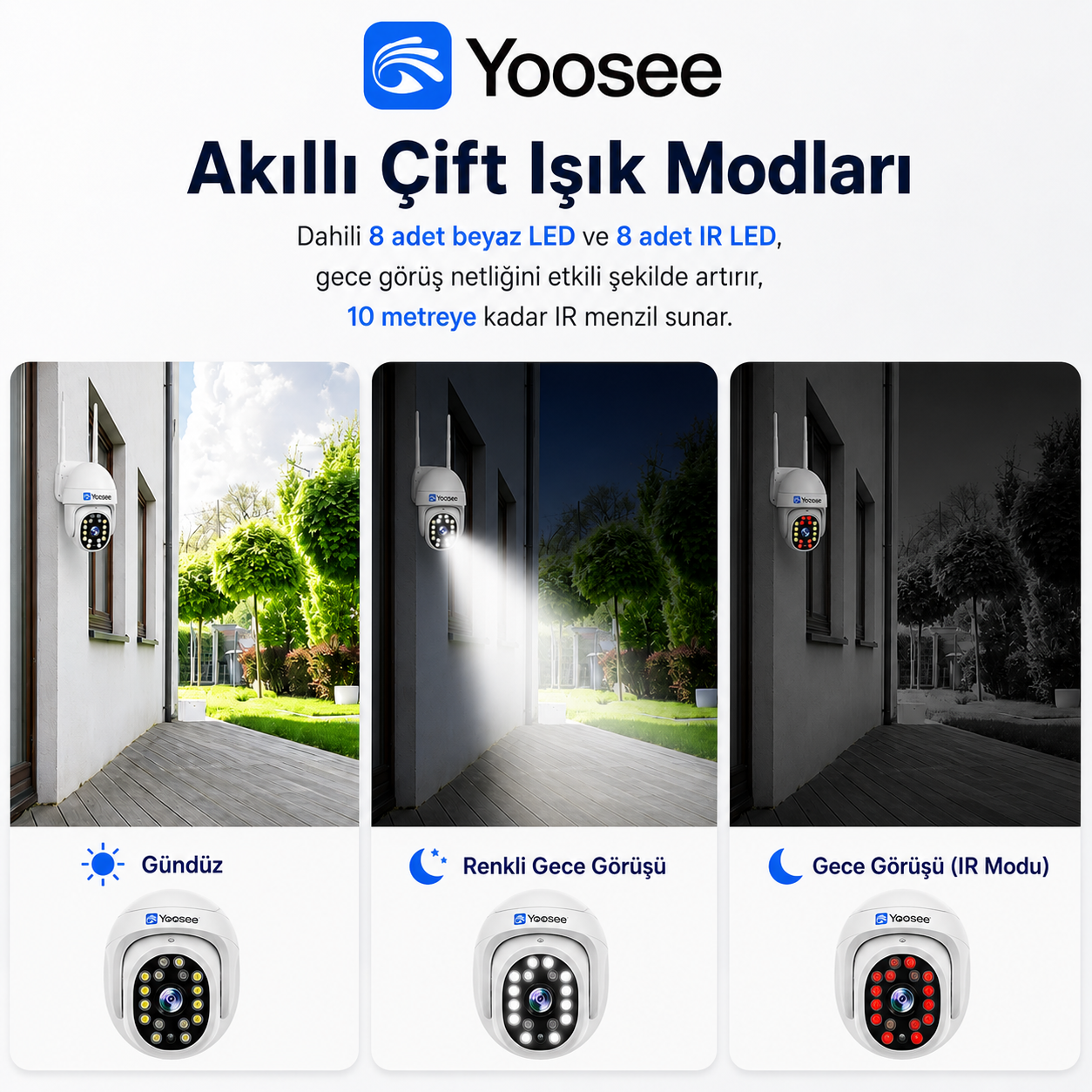 YS-10 2MP 1080P PTZ Wi-Fi Dış Mekan Kamera