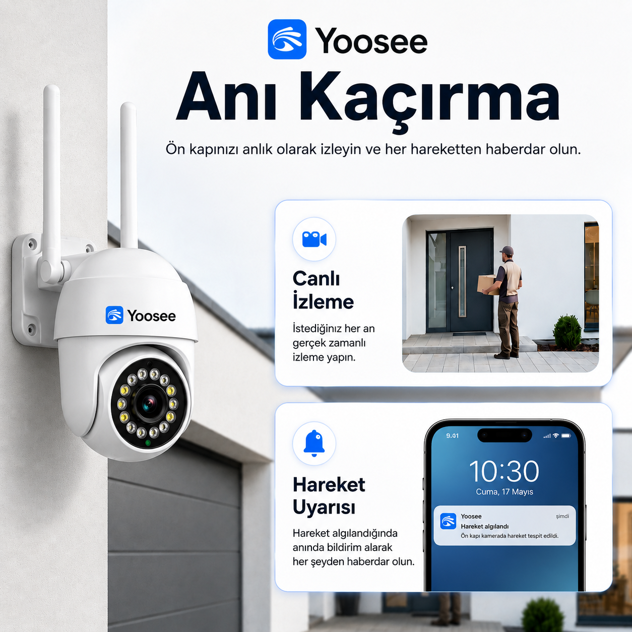 Yoosee YS-10 Mini 2MP Wi-Fi İç/Dış Mekan Kamera