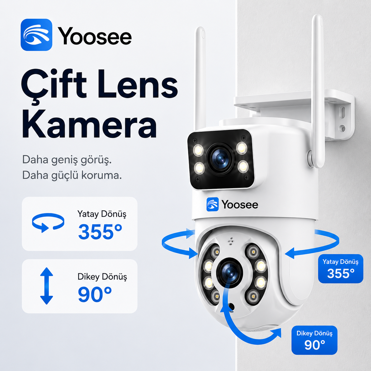 Yoosee YS-10 Pro 6MP Çift Lens PTZ Wi-Fi Kamera