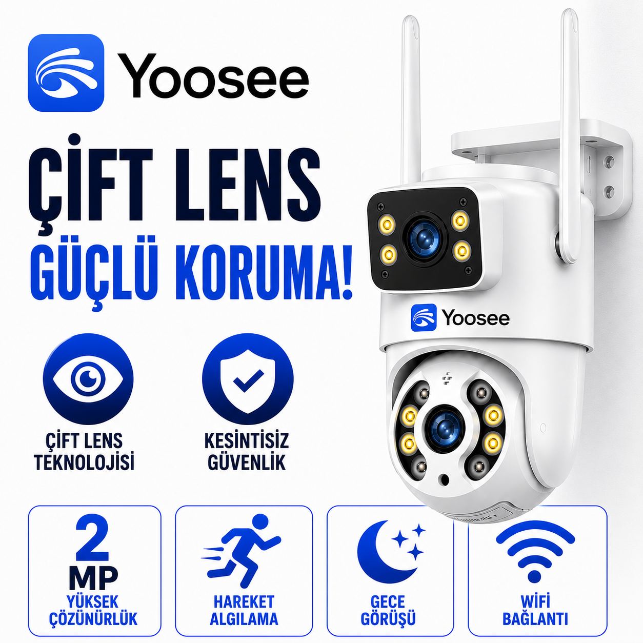 Yoosee YS-10 Pro 6MP Çift Lens PTZ Wi-Fi Kamera