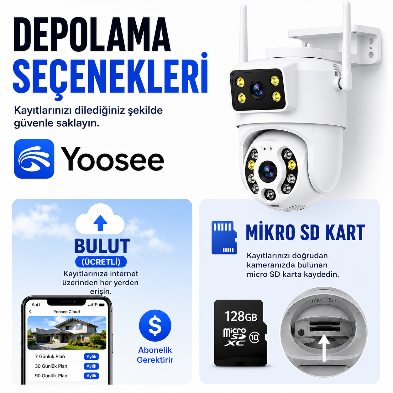 YS-10 Pro Max 4MP Çift Lens Wi-Fi Dış Mekan Kamera