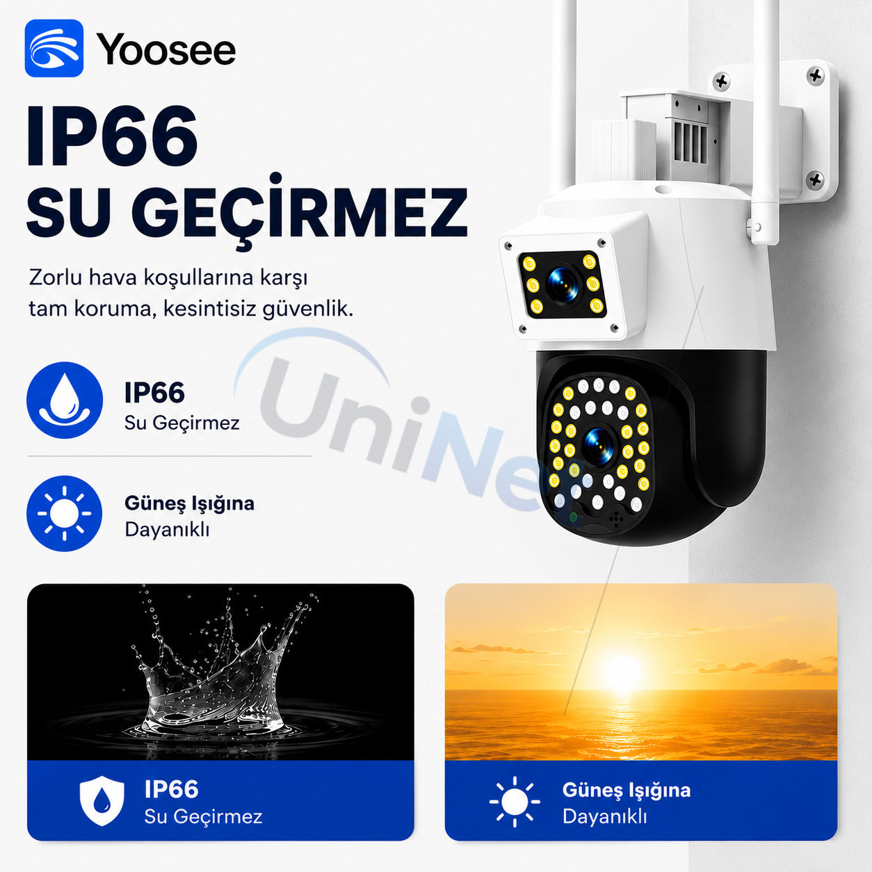 YS 21  6MP Kameralı Wifi Ptz Döner Başlıklı Güvenlik Kamerası – 355 Ptz Döner Başlık, Polis Çakarı, İnsan Takibi ve Renkli Gece Görüşü – 6MP Çift Kameralı Wifi Ptz Döner Başlıklı Güvenlik Kamerası