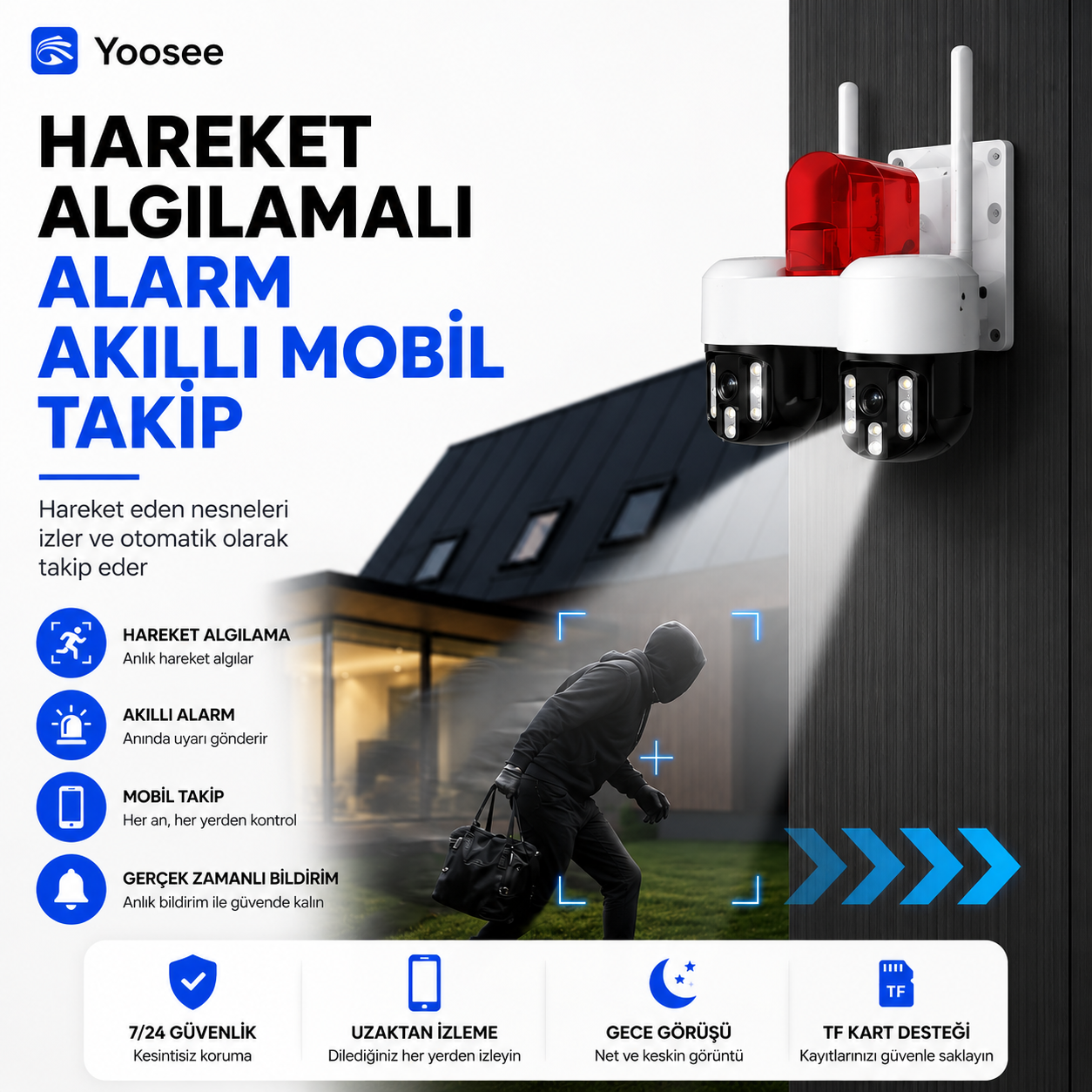 Yoosee YS-24 8MP Çift Lens PTZ Wi-Fi/4G Kamera