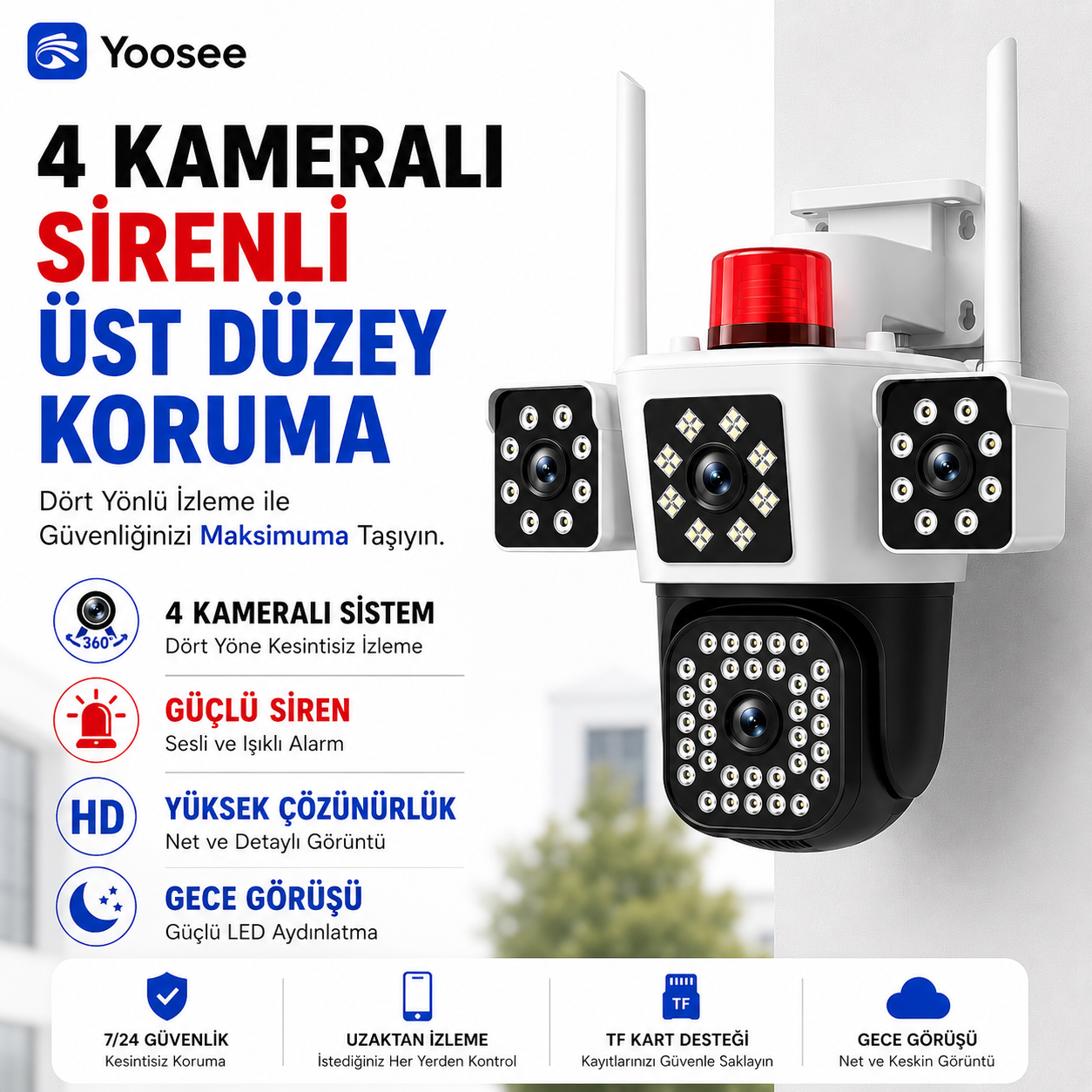 Yoosee YS-24 Pro 6MP 3 Lens PTZ Wi-Fi Kamera