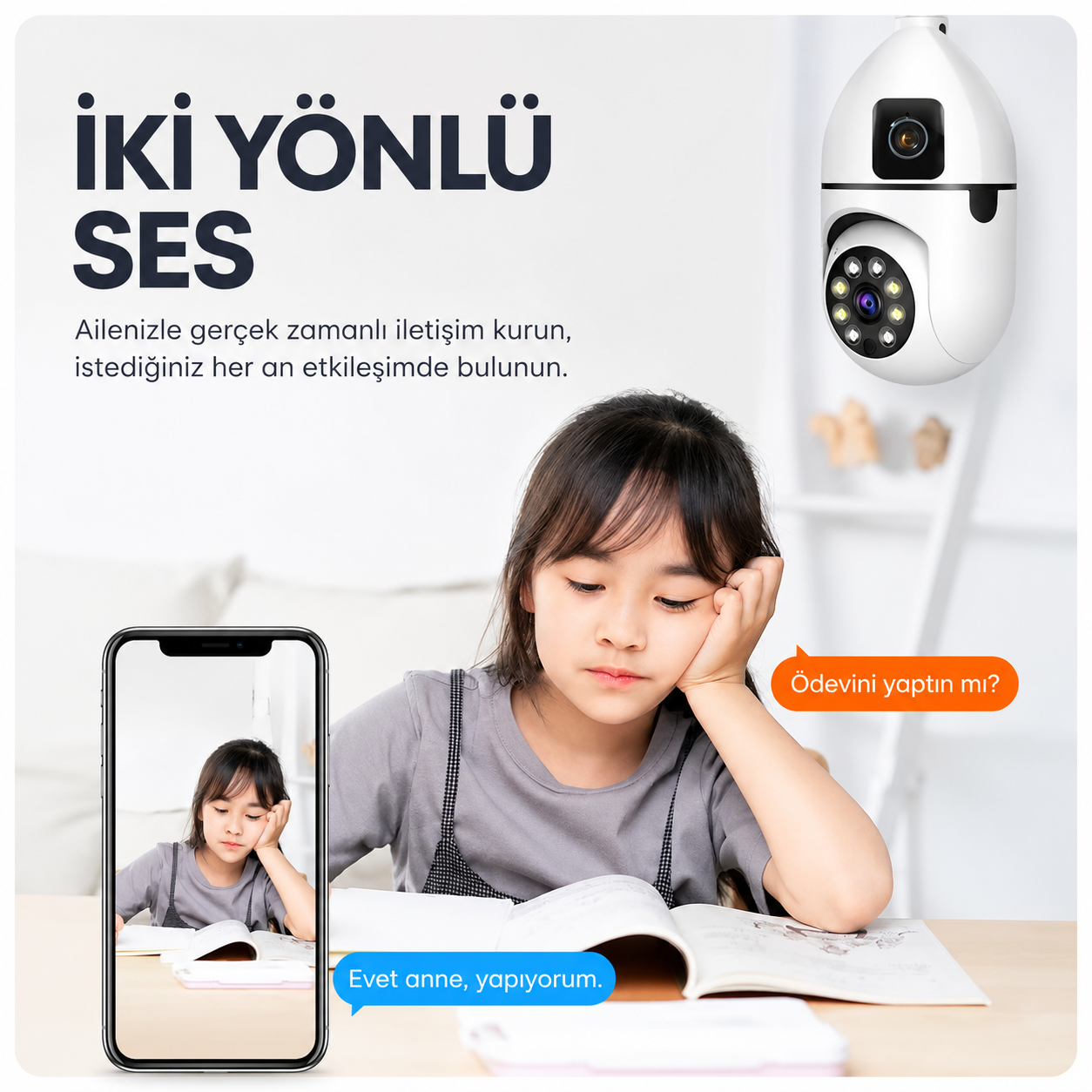 Yoosee YS-11 Pro 4MP Çift Kameralı Wi-Fi İç Mekan Kamera