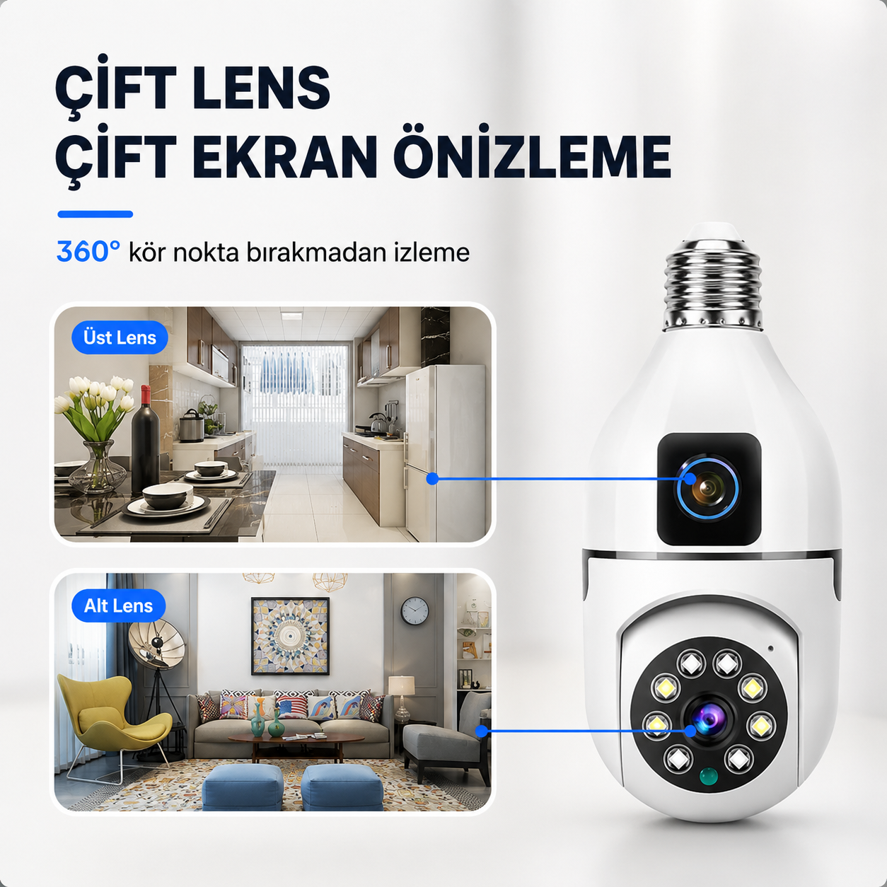 Yoosee YS-11 Pro 4MP Çift Kameralı Wi-Fi İç Mekan Kamera