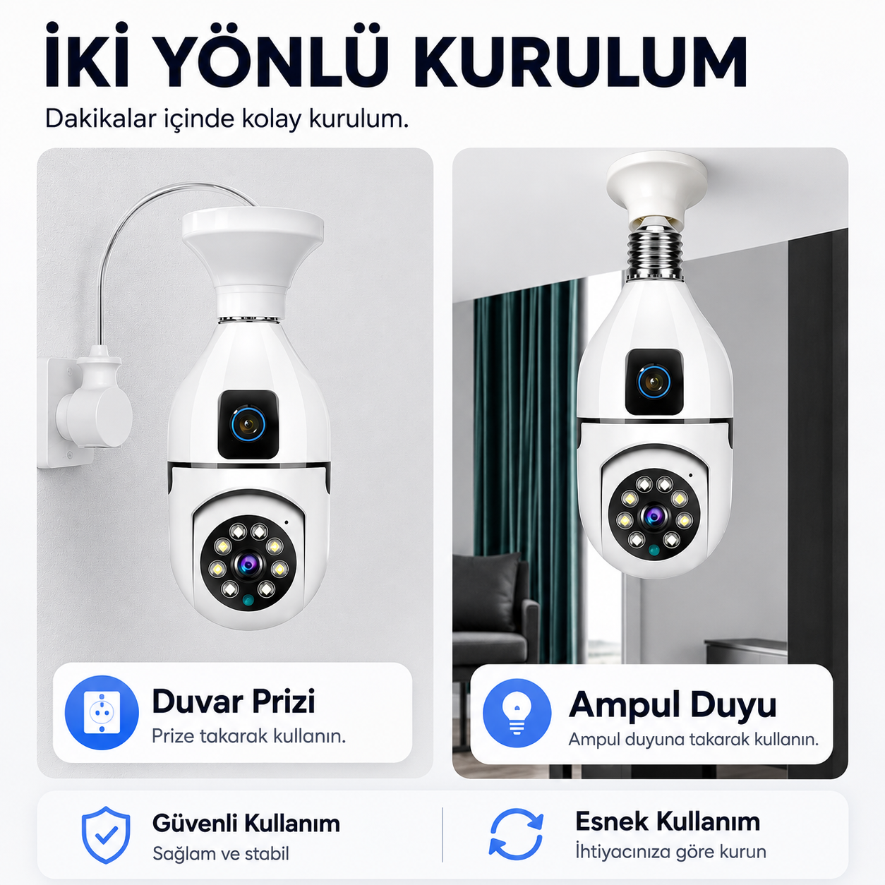 Yoosee YS-11 Pro 4MP Çift Kameralı Wi-Fi İç Mekan Kamera