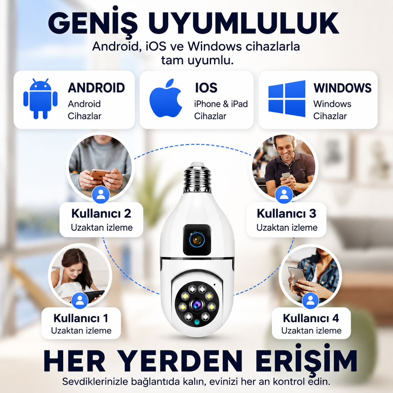 Yoosee YS-11 Pro 4MP Çift Kameralı Wi-Fi İç Mekan Kamera
