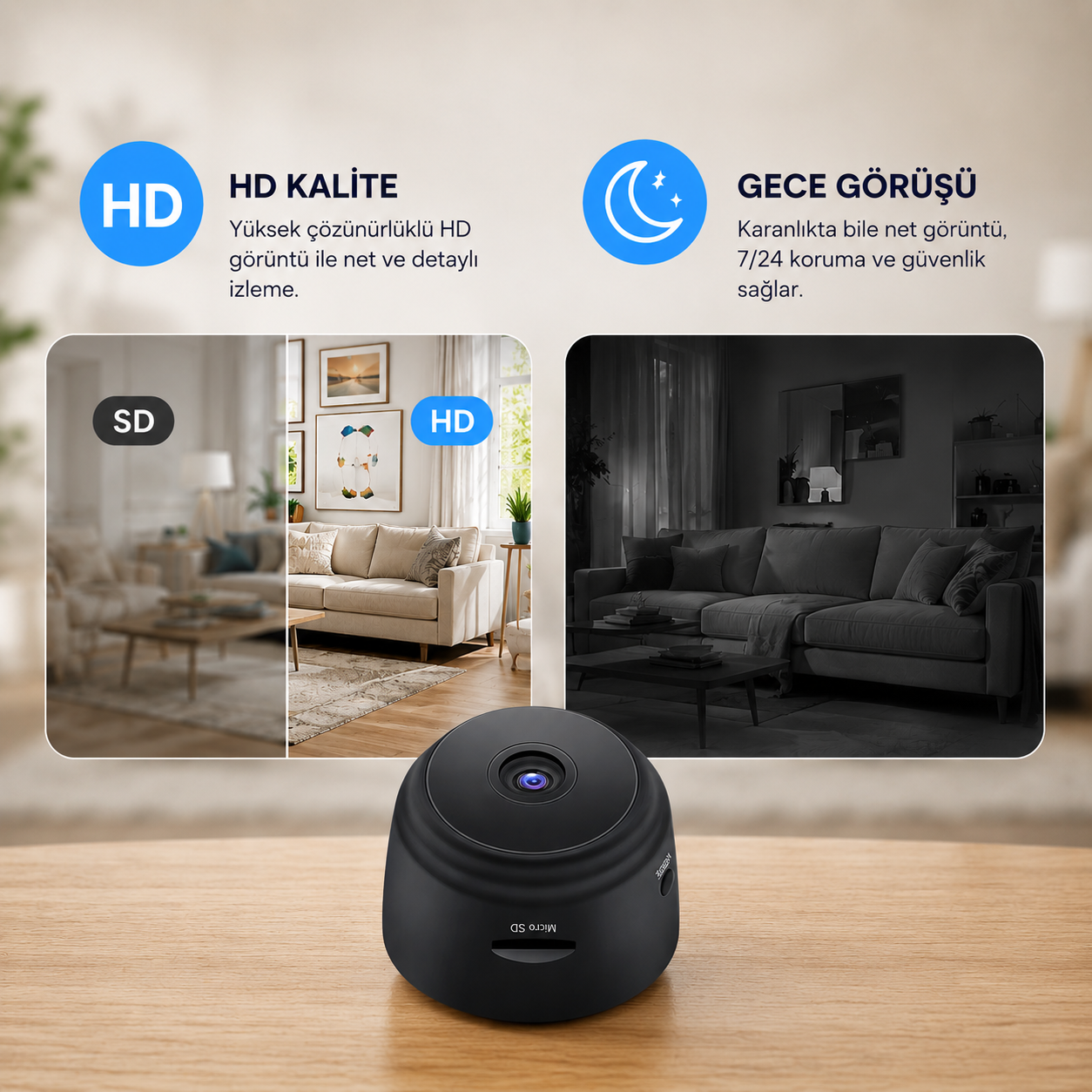 A9 1080P Mini Wi-Fi İç Mekan Kamera