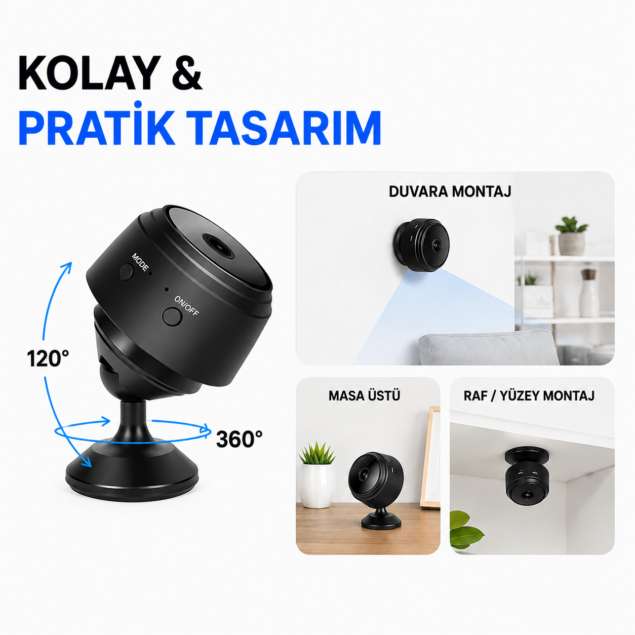 A9 1080P Mini Wi-Fi İç Mekan Kamera