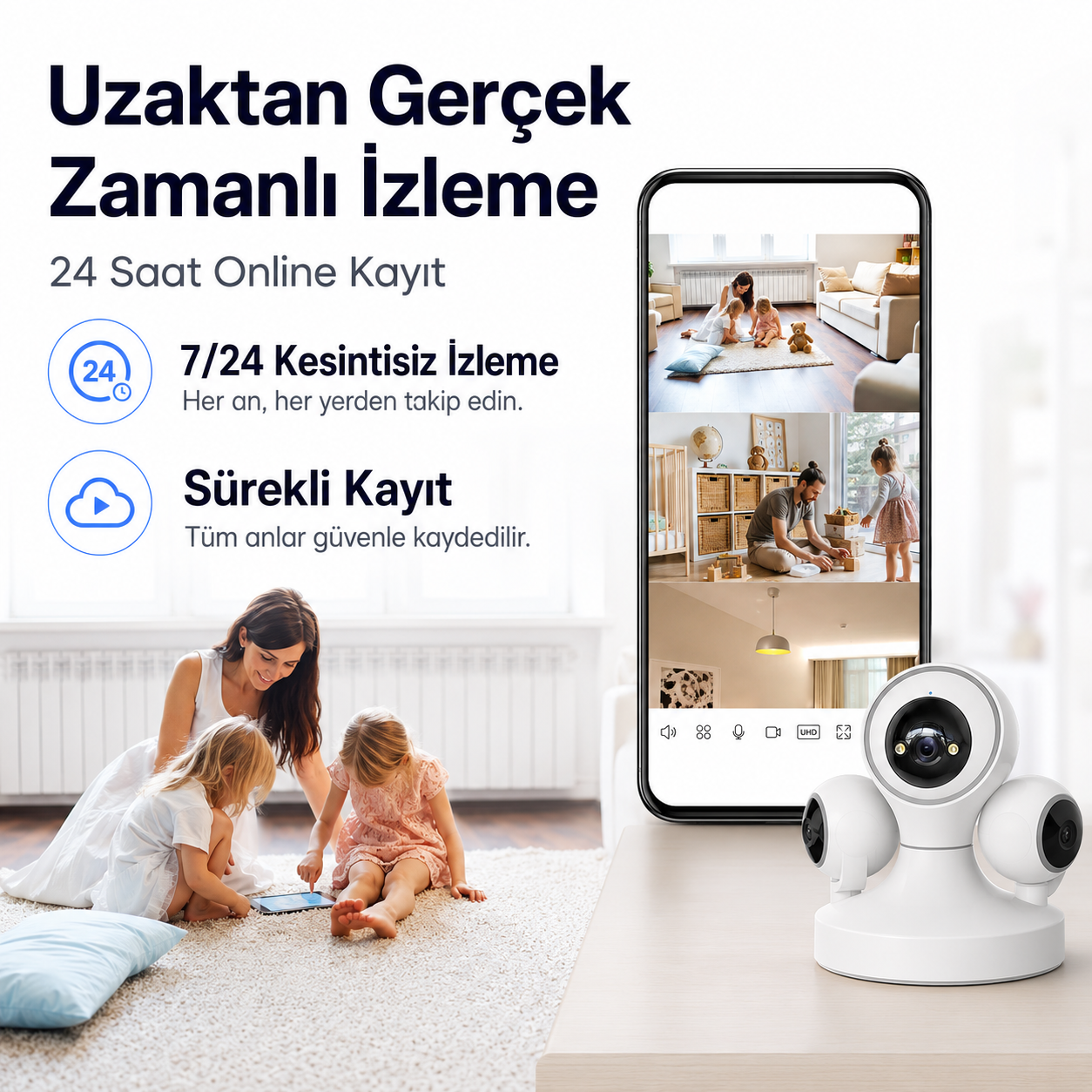 YS-13 Pro Max S84 9MP 3 Lens PTZ Wi-Fi Kamera