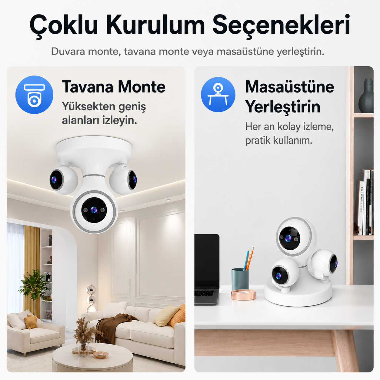 YS-13 Pro Max S84 9MP 3 Lens PTZ Wi-Fi Kamera