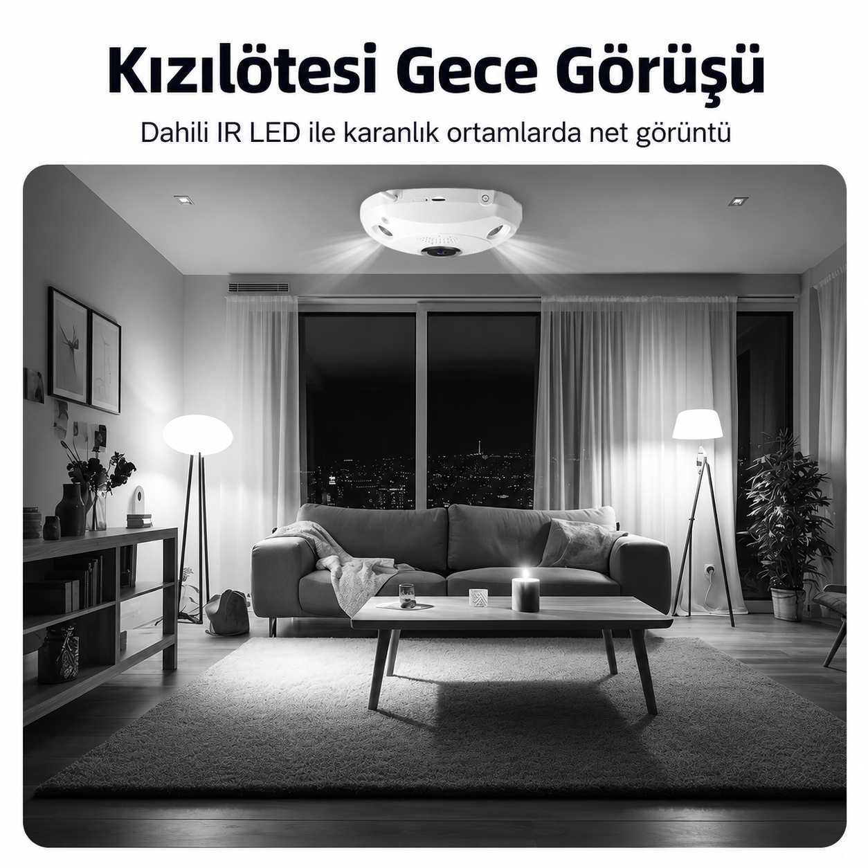 V380 360° Panoramik Balıkgözü Wi-Fi İç Mekan Kamera