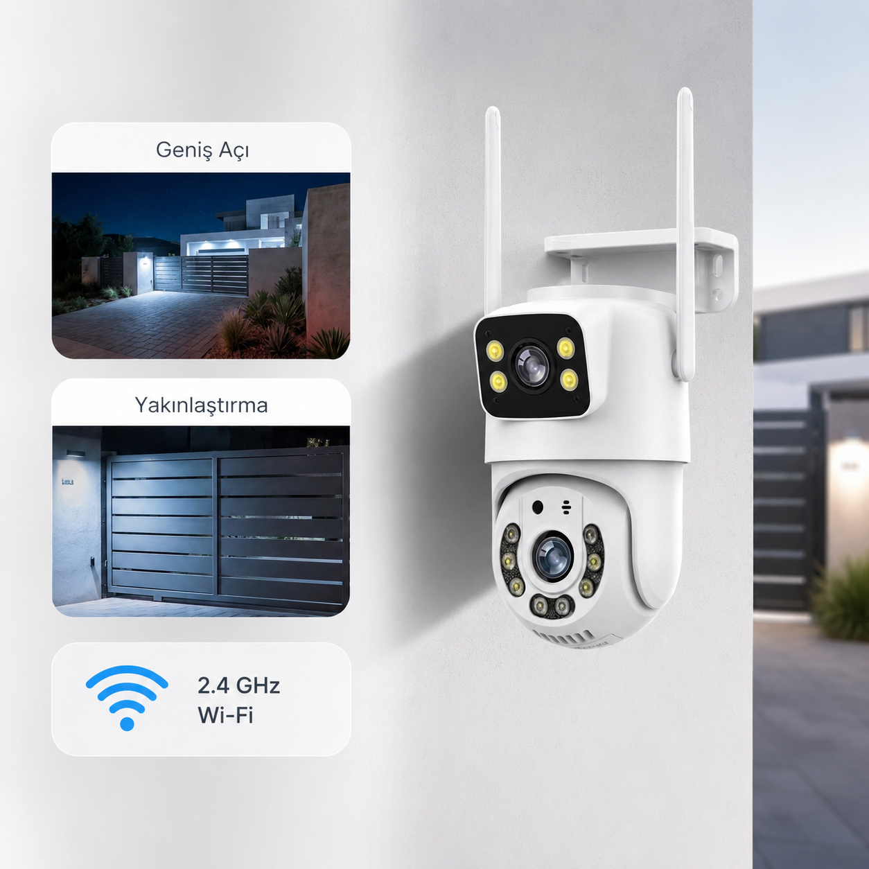 YS-10 Pro Max 4MP Çift Lens Wi-Fi Dış Mekan Kamera