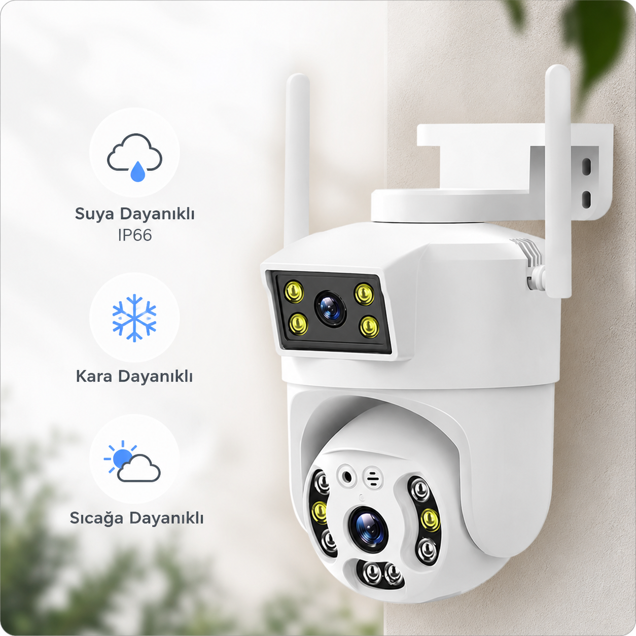 YS-10 Pro Max 4MP Çift Lens Wi-Fi Dış Mekan Kamera