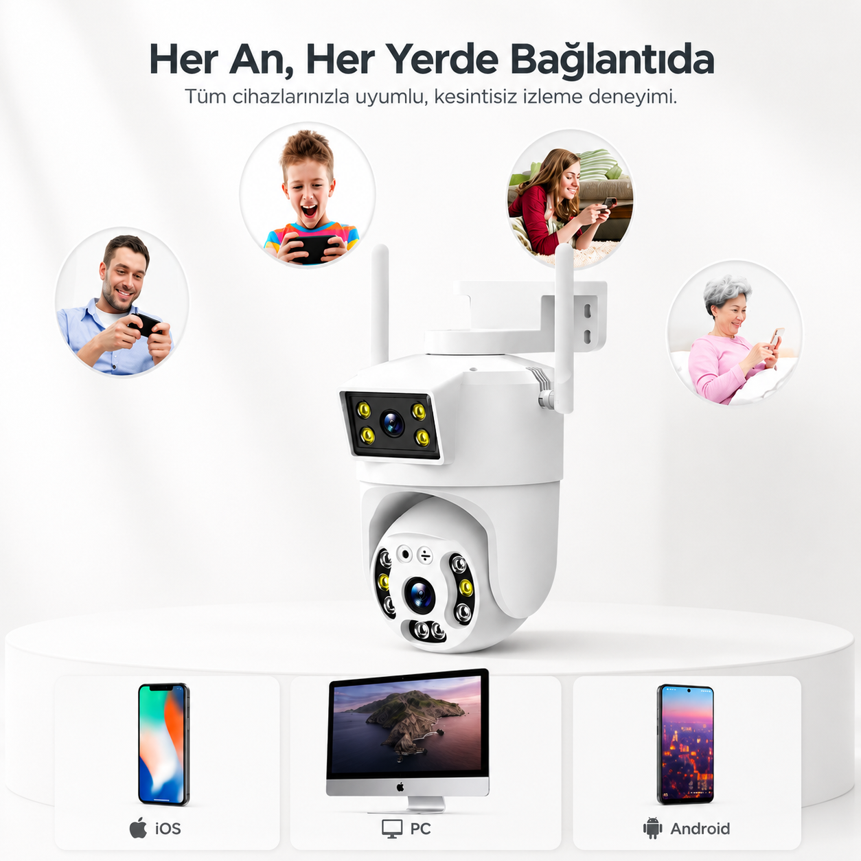 YS-10 Pro Max 4MP Çift Lens Wi-Fi Dış Mekan Kamera