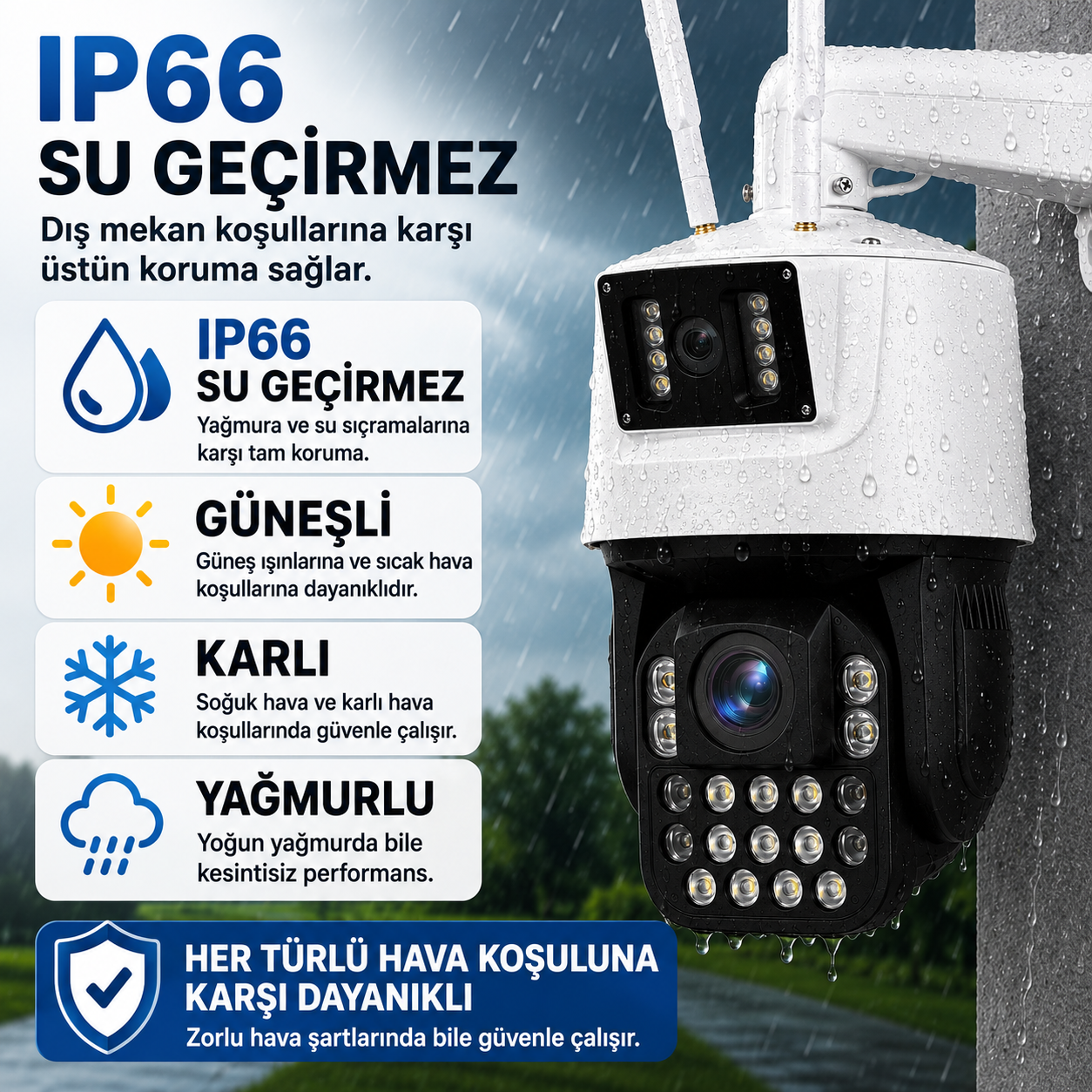 YS-1058 6MP Optik Zoom PTZ Wi-Fi Dış Mekan Kamera