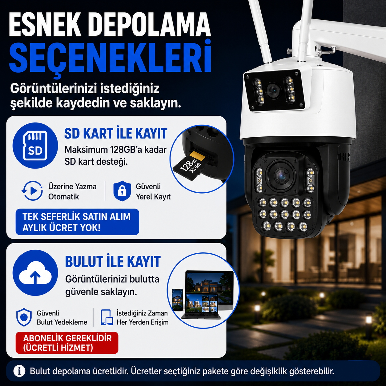 YS-1058 6MP Optik Zoom PTZ Wi-Fi Dış Mekan Kamera