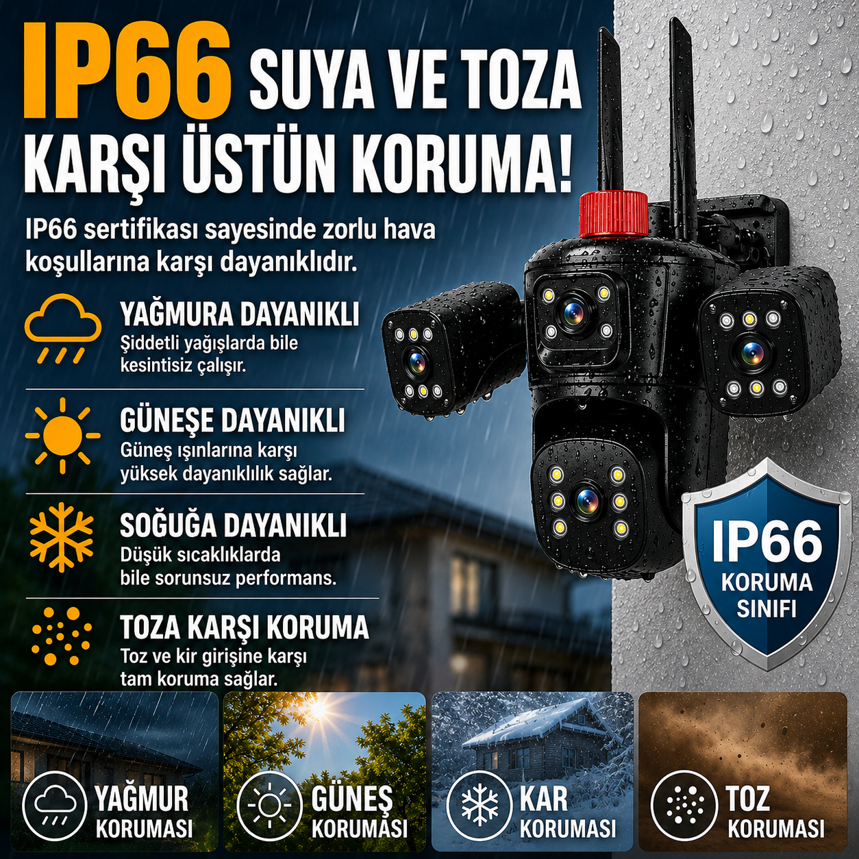 Yoosee YS-25 Pro 8MP 4 Lens PTZ Wi-Fi Kamera