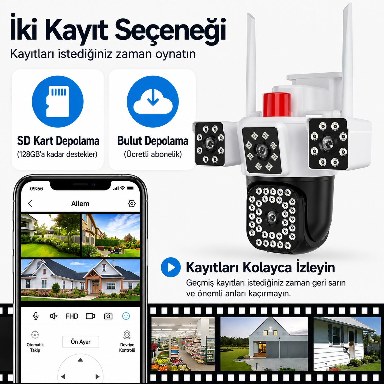 Yoosee YS-24 Pro 6MP 3 Lens PTZ Wi-Fi Kamera