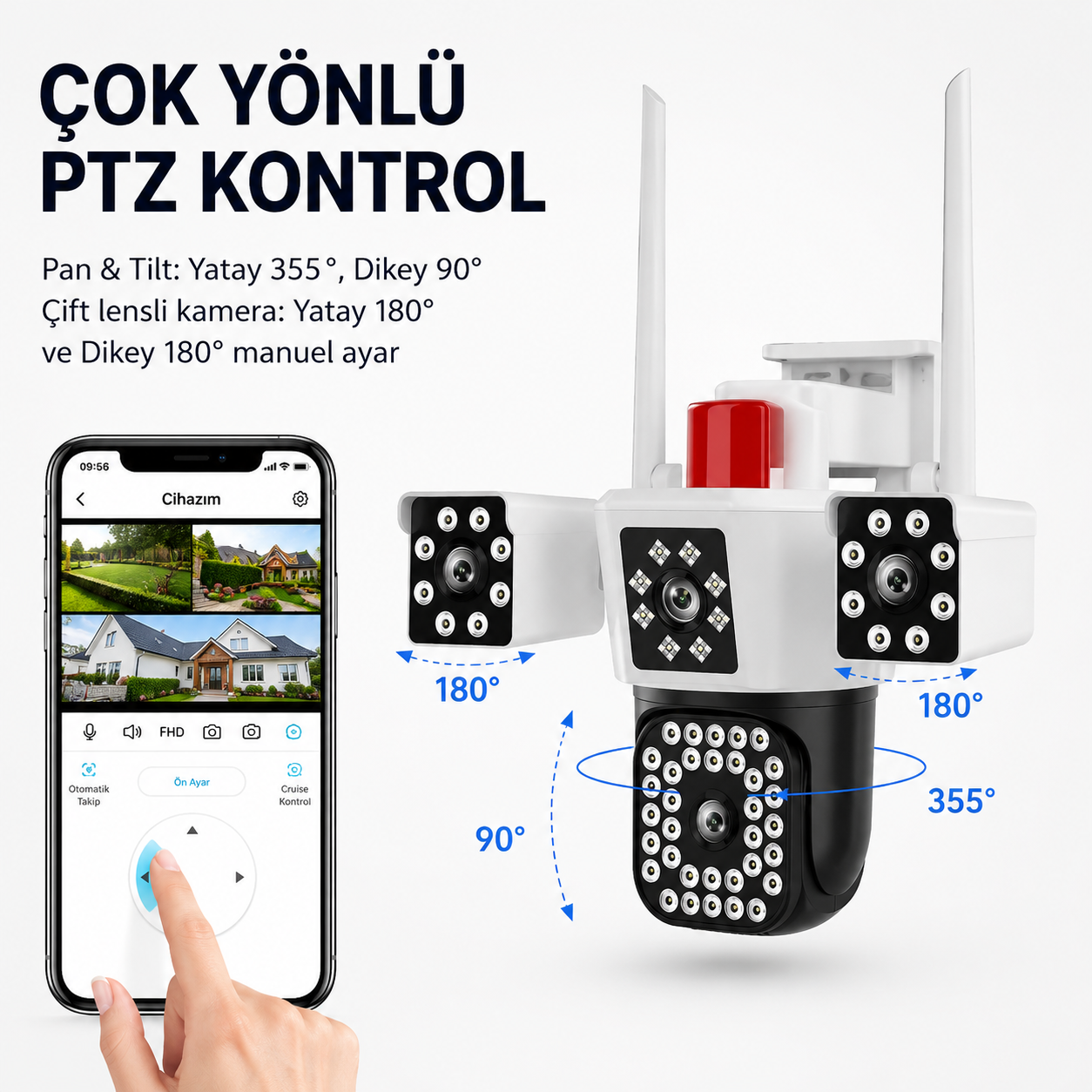 Yoosee YS-24 Pro 6MP 3 Lens PTZ Wi-Fi Kamera