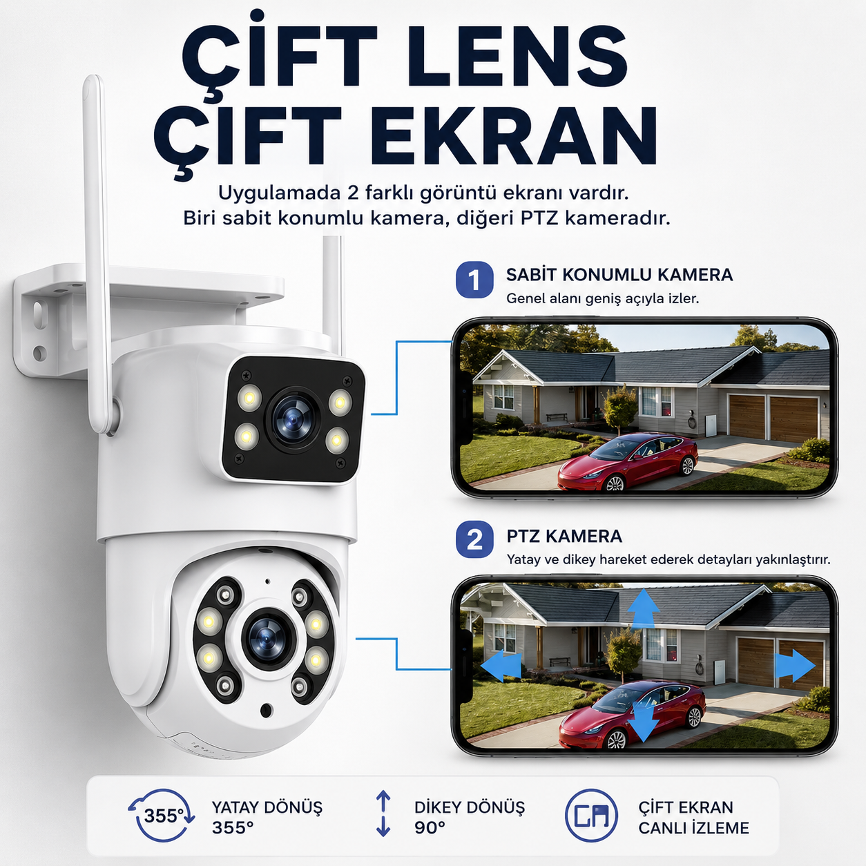 Yoosee YS-10 Pro 6MP Çift Lens PTZ Wi-Fi Kamera