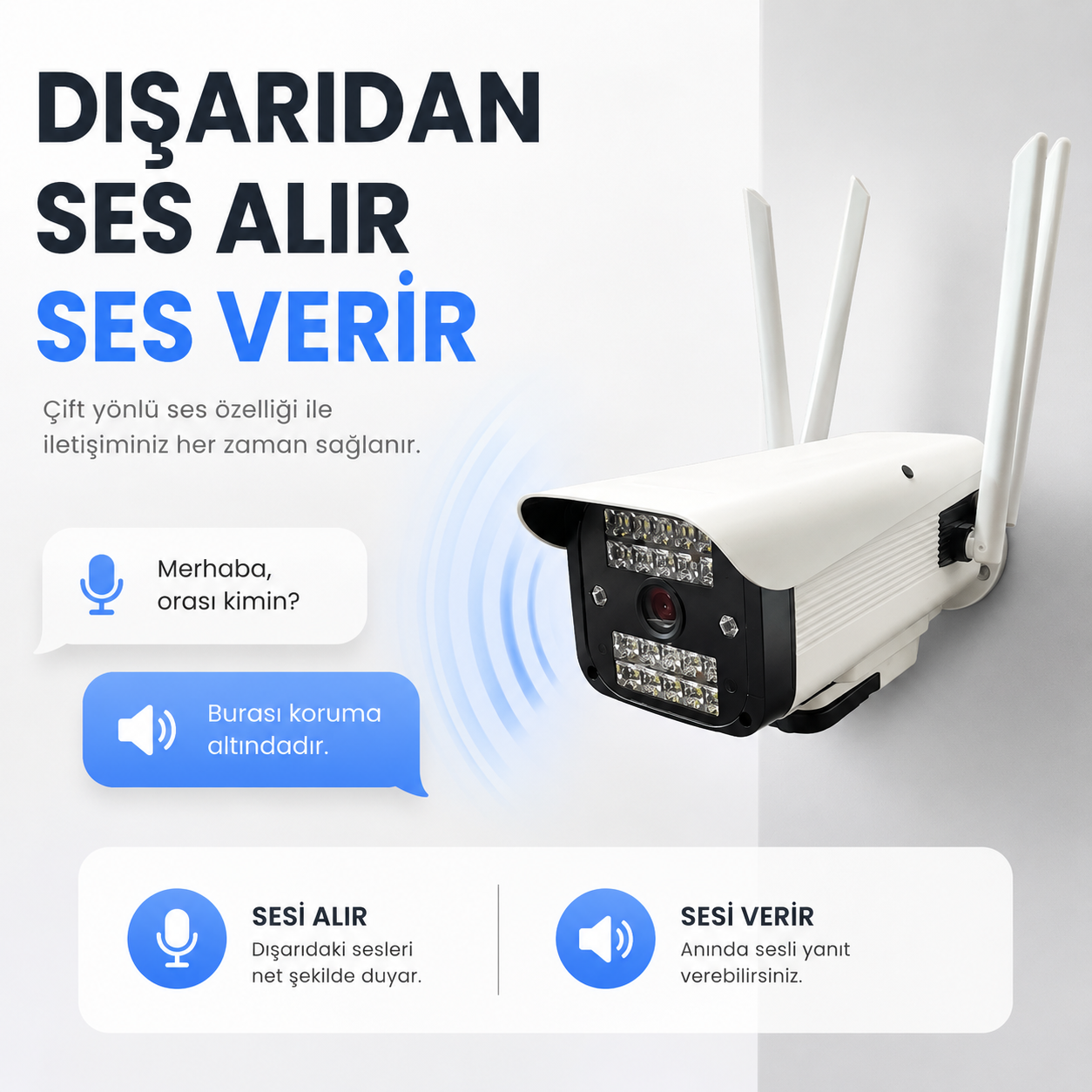 YS-04 2MP PTZ Polis Çakarlı Wi-Fi Dış Mekan Kamera