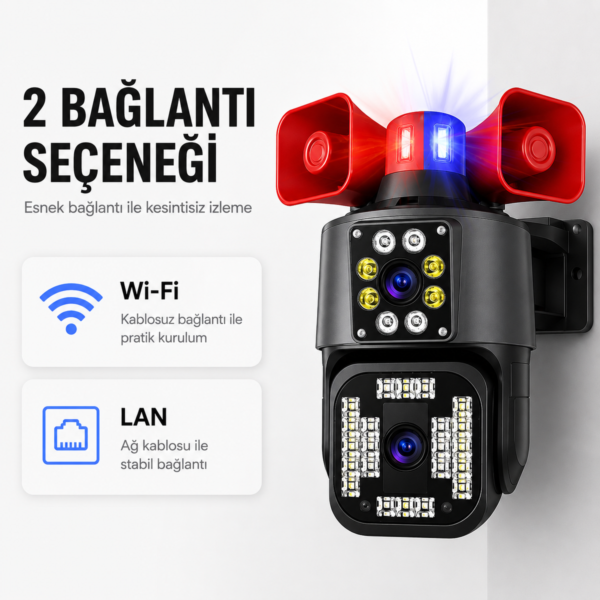 YS-22 PRO 6mp Çift Lensli Dış Mekân Güvenlik Kamerası