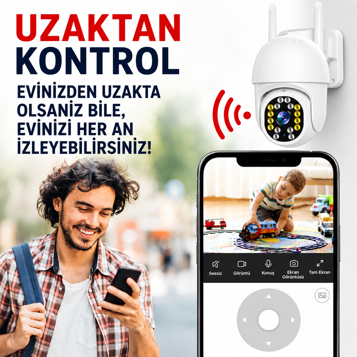 YS-10 2MP 1080P PTZ Wi-Fi Dış Mekan Kamera