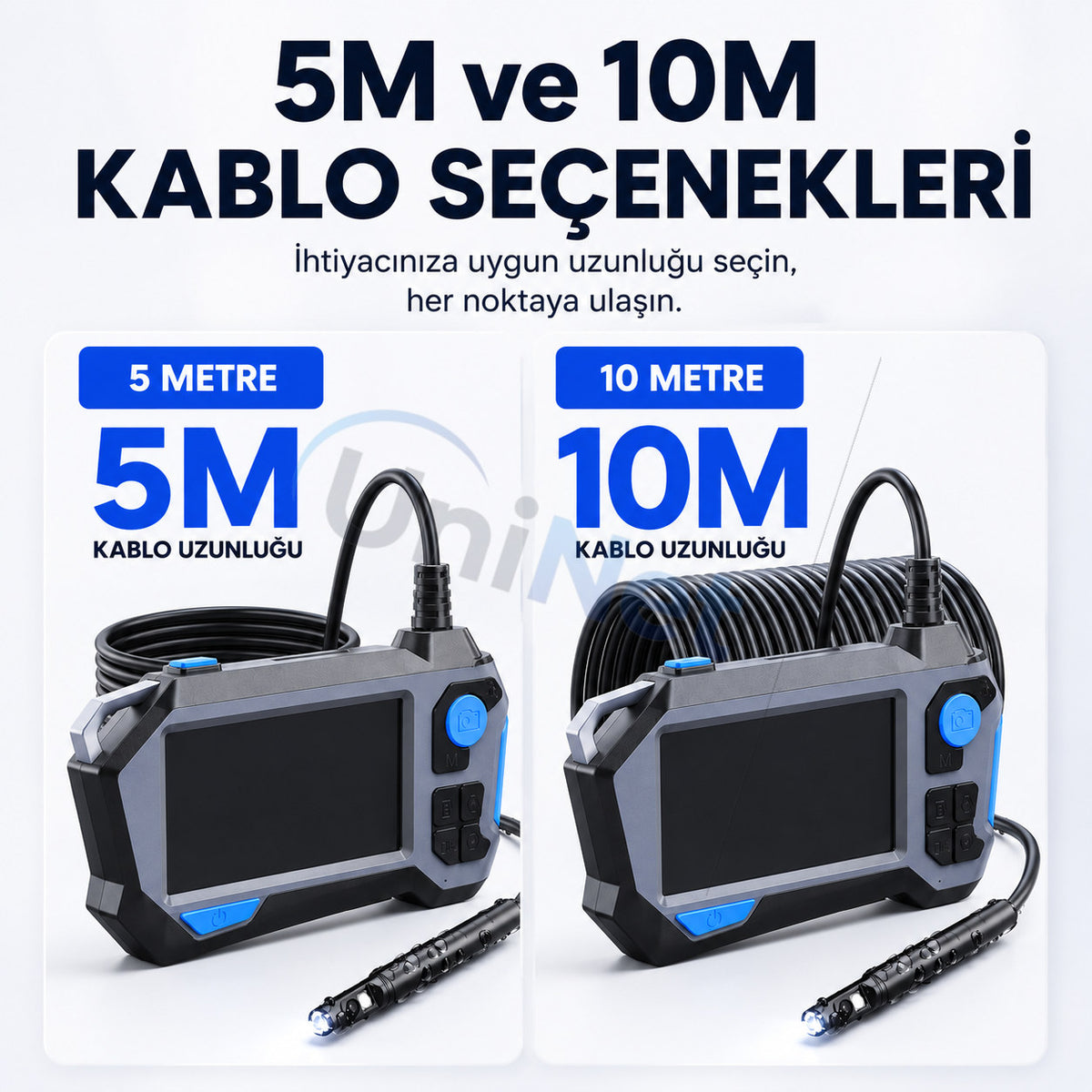10 Metre 360° Döner Monitörlü Yılan Kamera