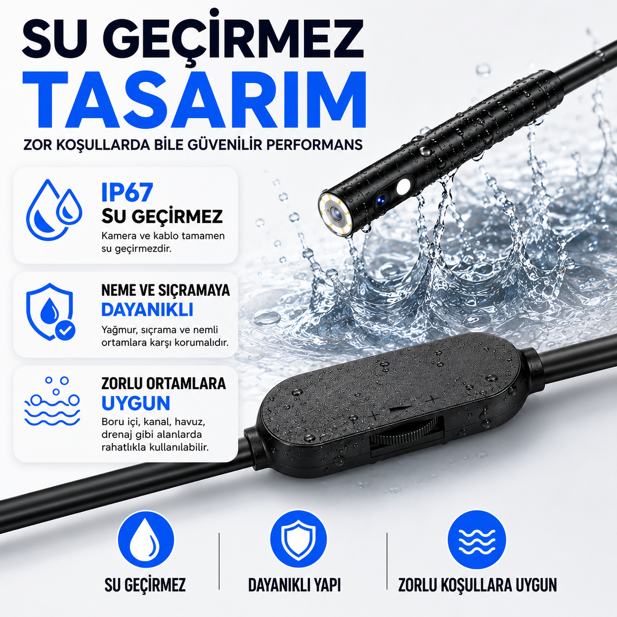 Yoosee SM8-R10 5 Metre iPhone Uyumlu Yılan Kamera