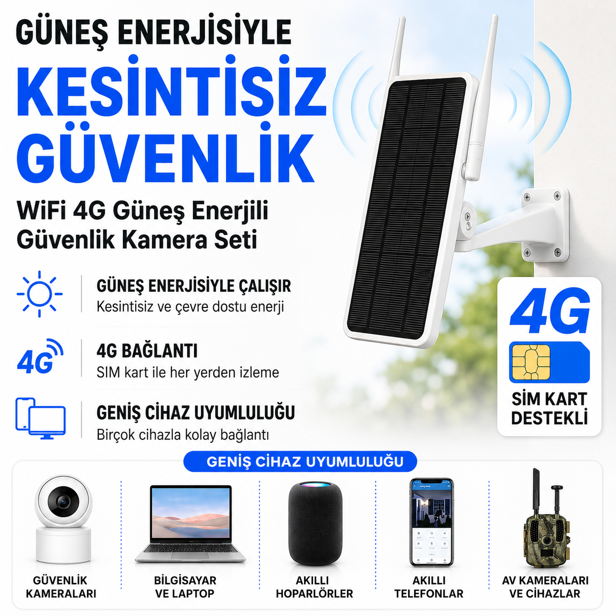 Güneş Panelli 4G Router Wi-Fi Sağlayıcı