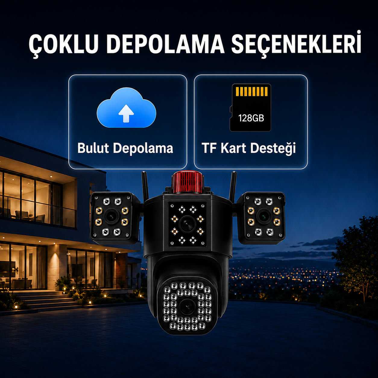 YS-SO42 4G 12V Çift Lens Dış Mekan Kamera