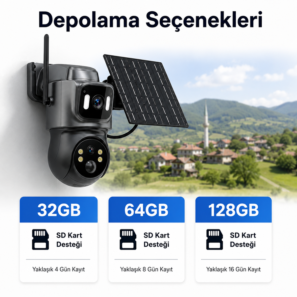 Uninet YS 09  Wifi Solar Güvenlik Kamerası – Güneş Panelli, Gece Görüşlü, Hareket Algılamalı, Çift Yönlü Ses Özelliklikli