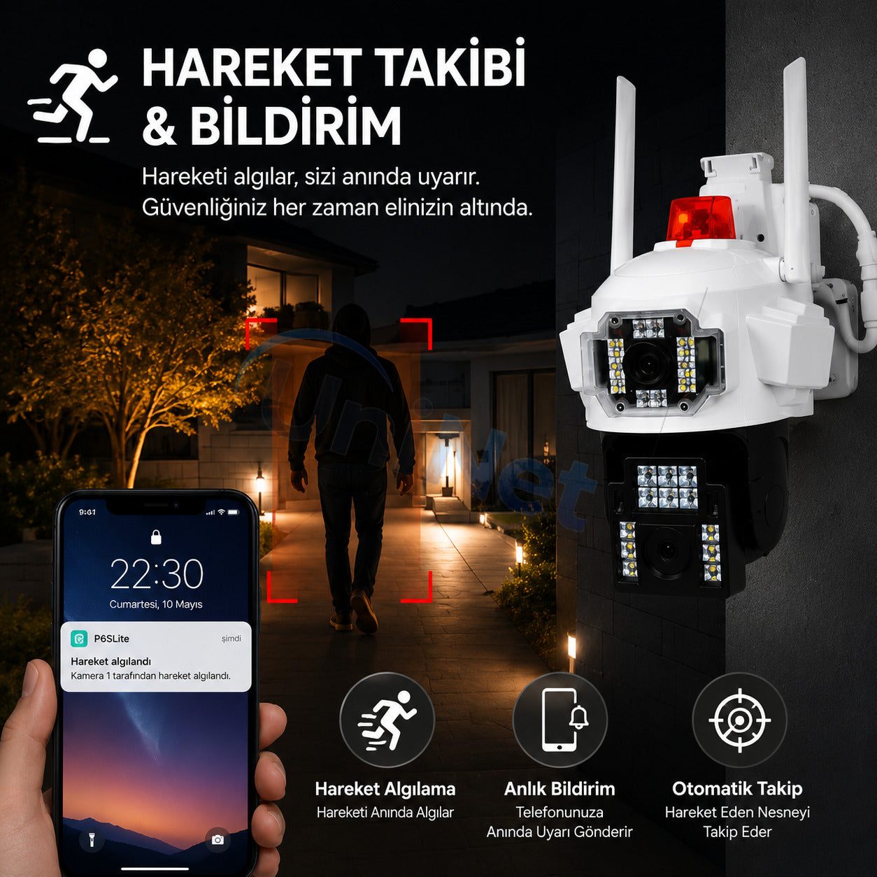 Yoosee YS-22 Pro Max 8MP 4 Kameralı Wi-Fi Dış Mekan Kamera