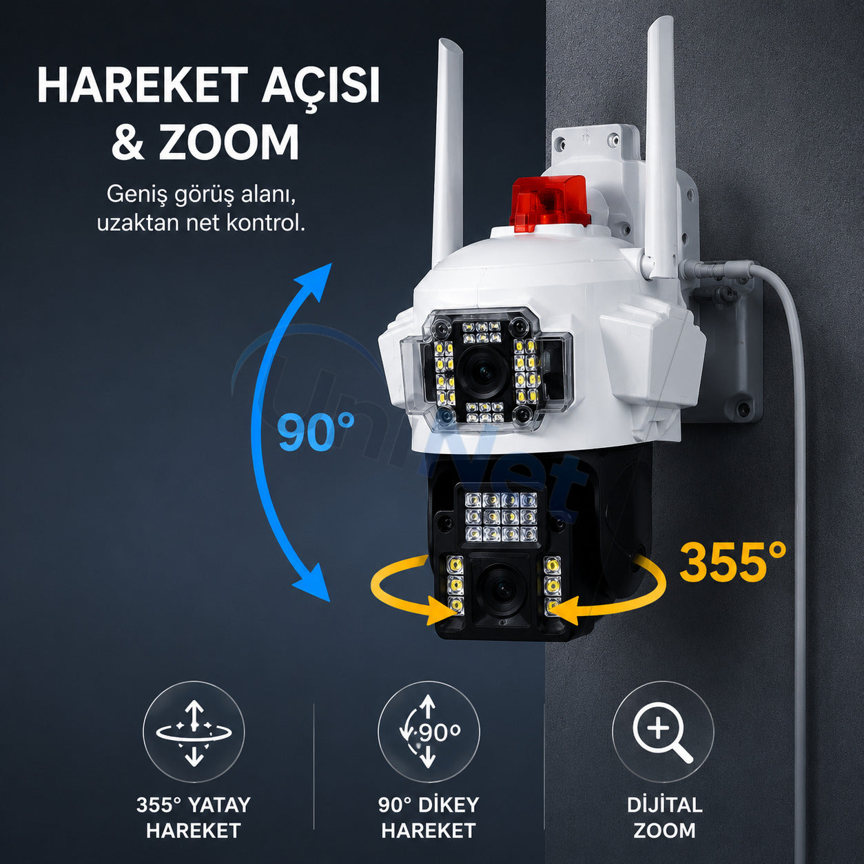 Yoosee YS-22 Pro Max 8MP 4 Kameralı Wi-Fi Dış Mekan Kamera