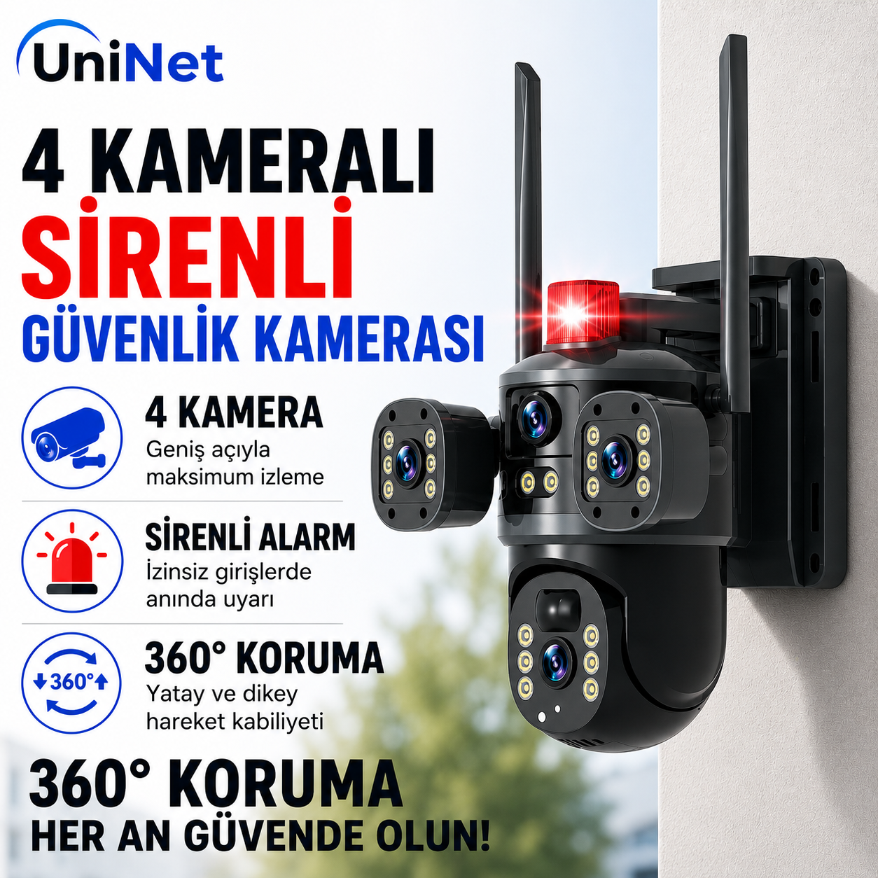 V380 Pro 8MP 4G Güneş Panelli PTZ Kamera