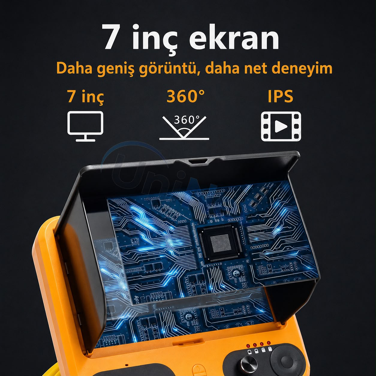 355 Derece Dönebilen İki Kameralı Kayıt Yapabilen Endüstriyel Drenaj Tesisat Kamerası 30 Metre 23mm Kablolu PTZ Kamera