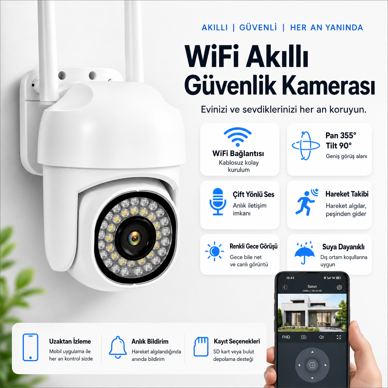 Yoosee YS-10 Mini 2MP Wi-Fi İç/Dış Mekan Kamera
