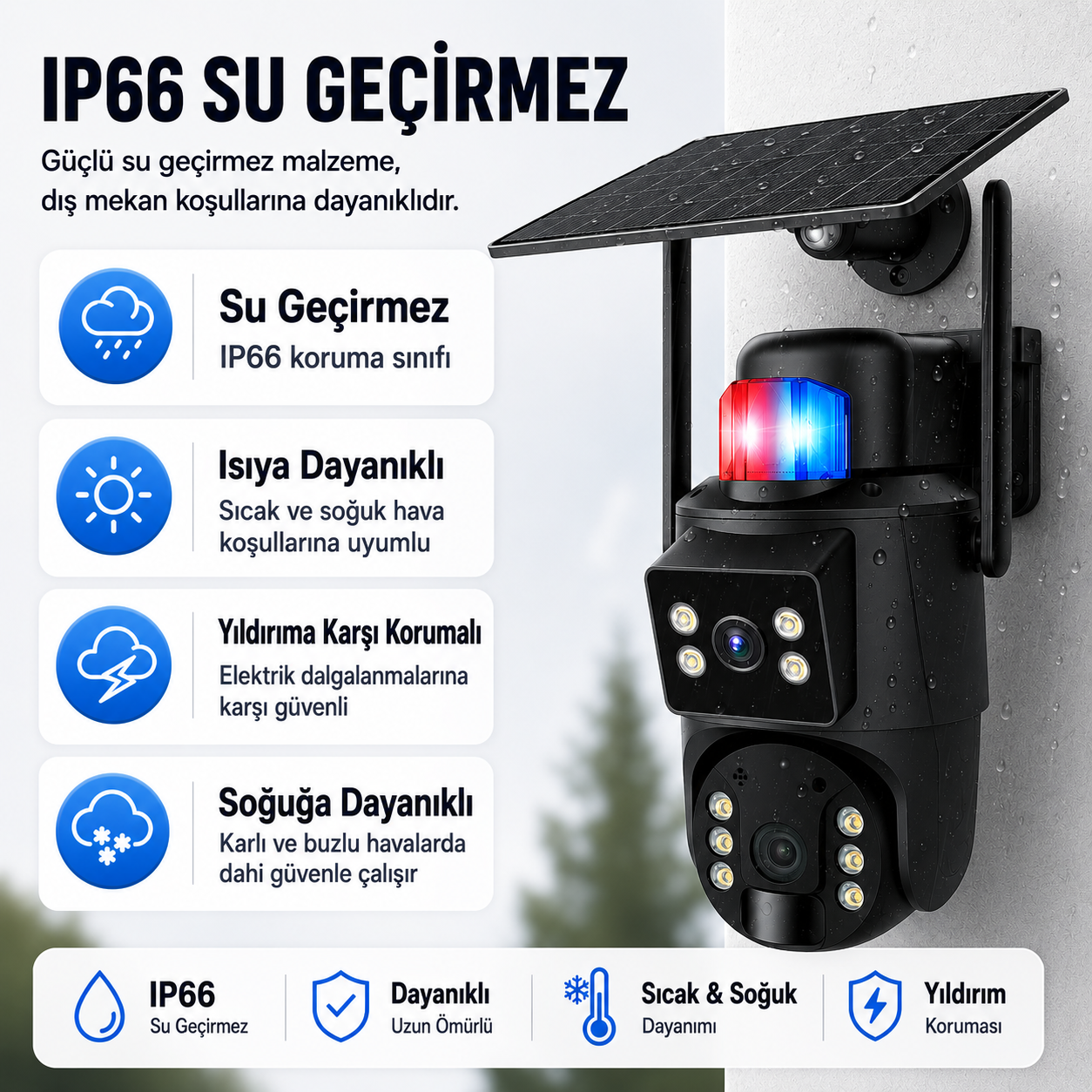 Uninet YS 10 PRO  SOLAR  Kamera 4g Sim Kartlı 2 Kameralı  8MP Dış Mekan Sirenli Ip Kamera